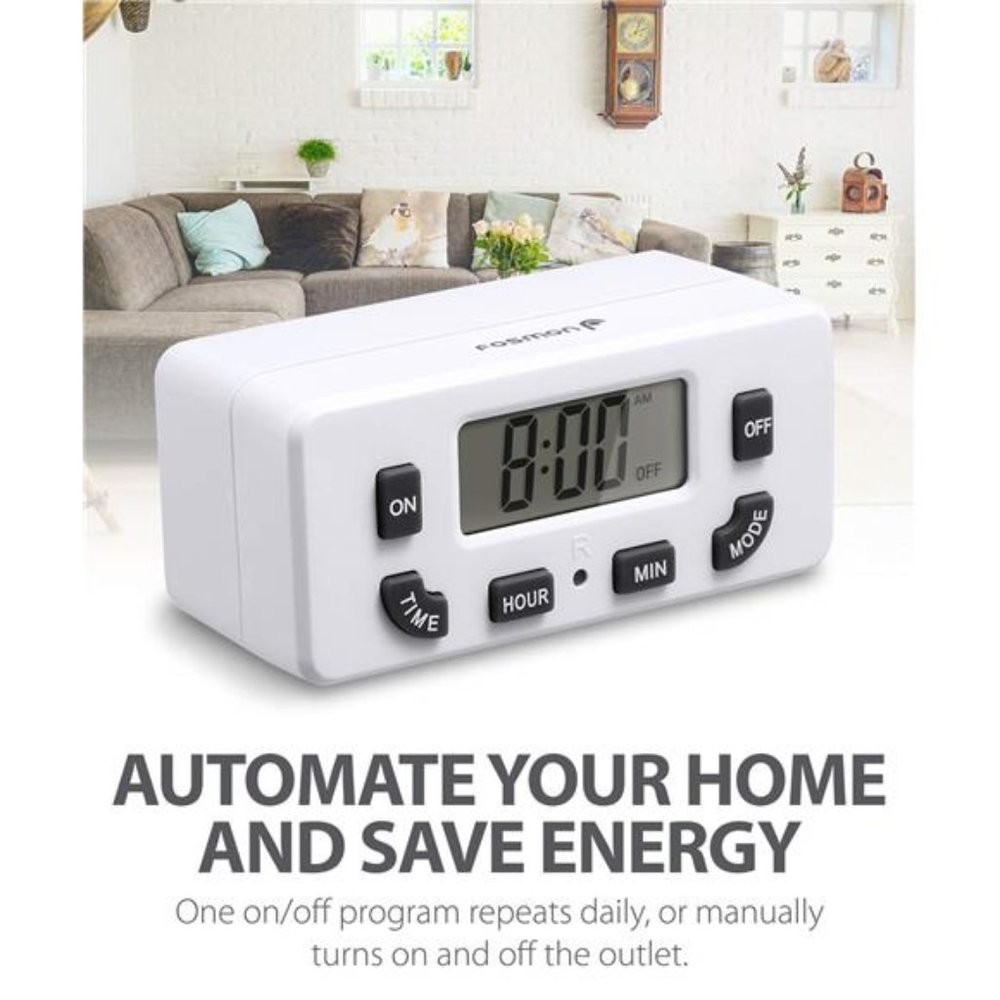 Programmable Digital Timer Outlet (2 Pack), ON/Off Program, Mini Single Plug-in - Picture 3 of 6